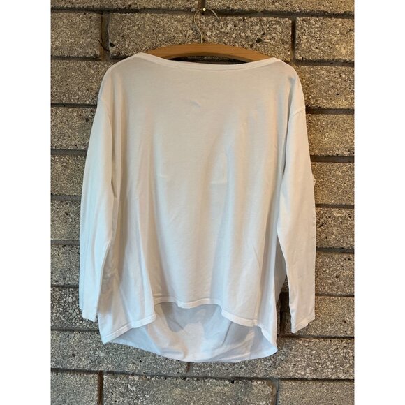 Lululemon Tops - Lululemon Womens White Long Sleeve Relaxed Fit Tee High-Low Hem Lightweight Cott